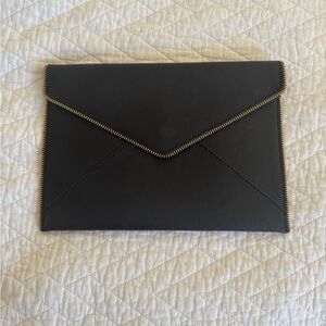 Rebecca Minkoff Black Envelope Clutch with Gold Trim